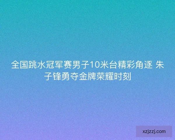 全国跳水冠军赛男子10米台精彩角逐 朱子锋勇夺金牌荣耀时刻 全国跳水冠军赛男子10米台精彩角逐 朱子锋勇夺金牌荣耀时刻